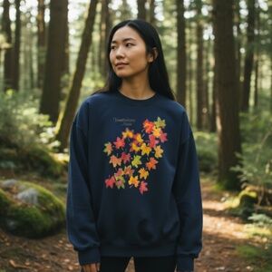 Vtg 90s Jerzees Sweatshirt Mens Womens XL Kennebunkport Maine Foliage Leaves